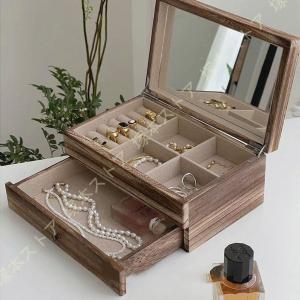 コスメ メイクボックス ジュエリーボックス 小物入れ 化粧品 ミラー 鏡