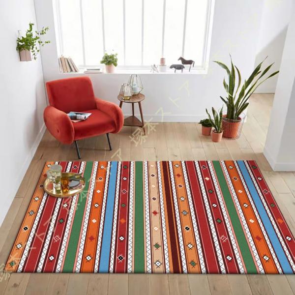 ラグ ラグマット 長方形 おしゃれ ネイティブ 西海岸 ナチュラル かわいい 低反発 防臭 抗菌 オ...