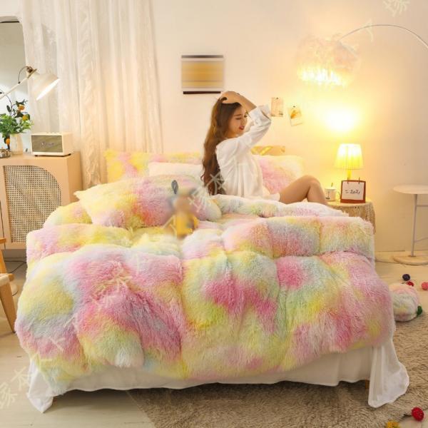 あったか ふわふわ もこもこ 毛足の長いシャギー 布団カバーセット 寝具カバー セット フラットシー...