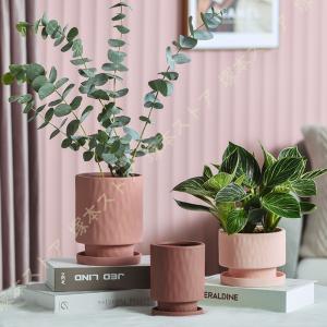 セラミック製 植木鉢 プランター シンプル 底穴付き モランディ 受皿付き クリエイティブ 観葉植物鉢 オシャレ デスクの装飾 多肉植物 サボテン 小型植物適用