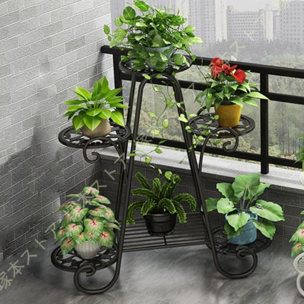 フラワースタンド 花台 プランタースタンド アイアン花棚花台 クリエイティブグリーン多肉植物 多層フ...