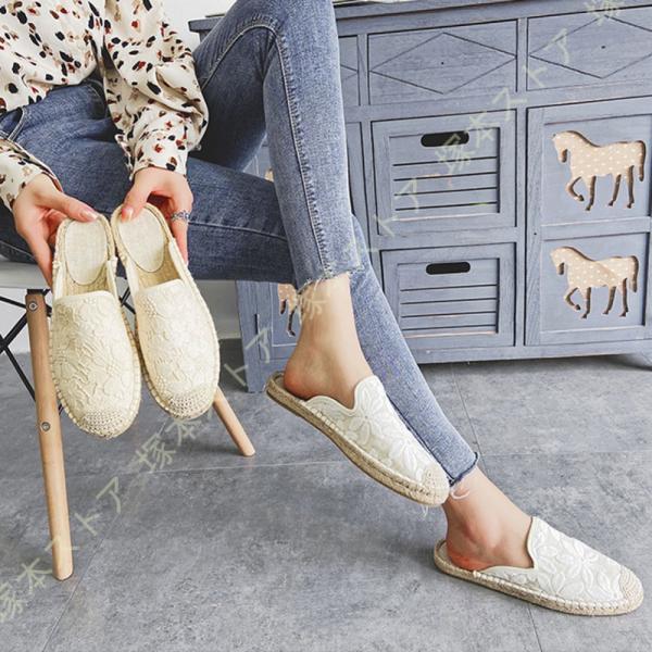 エスパドリーユ スリッポン レディース シューズ フラットシューズ カジュアル 春 夏 秋 ぺたんこ...