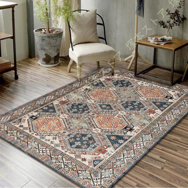エスニック 柄 アンティーク クラシック ラグ 和室 洋室 居間 リビング 寝室 長方形 ホットカー...