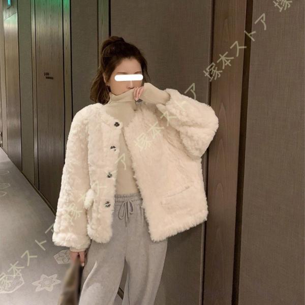 ボアジャケット レディース ボアコート アウター 可愛い ボアブルゾン もこもこ 防寒コート ノーカ...