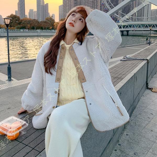 レディース ボアジャケット ボアコート アウターコート ブルゾン ボア もこもこ 防寒 カジュアル ...