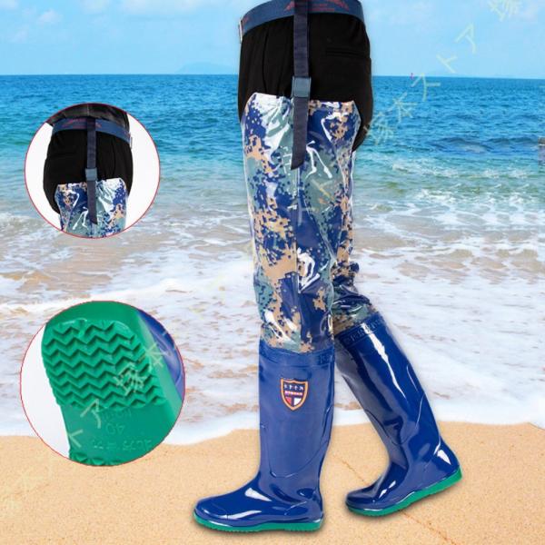 ウェーダー 田植え用長靴 ウエストタイプ レディース メンズ レインブーツ 防水 滑らない 軽量 ロ...