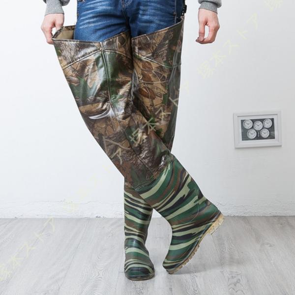 レインブーツ 長靴 メンズ ヒール 農作業 アウトドア 雨靴 ロングブーツ レインシューズ ストラッ...