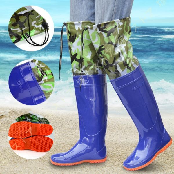 長靴 レインブーツ レディース ロング 22.5cm-28cm 迷彩柄 長くつ 靴 レインシューズ ...