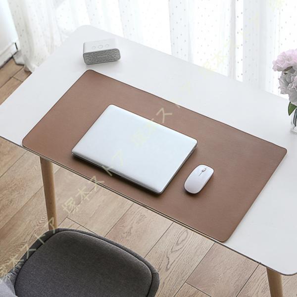 PUレザー デスクマット 多機能 マウスパッド 大型 リバーシブル 両面 防水 オフィスデスクパッド...