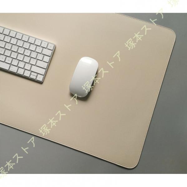 大型マウスパッド デスクマット PUレザーとコルフ 両面利用 防水 滑り止め キーボード マット マ...