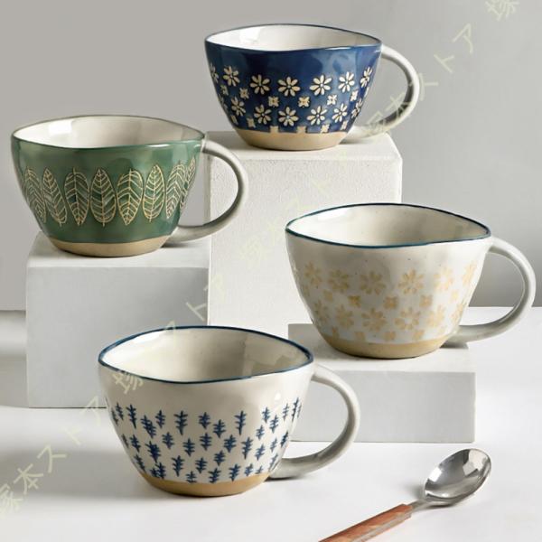 還暦祝い 女性 コーヒーカップ フラワー柄 マグカップ レトロ 陶器 花絵柄 祖母 母 誕生日 80...