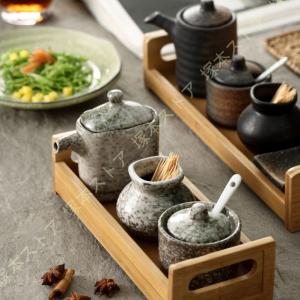 調味料入れ 和風 セラミック 砂糖 塩 容器 オイルボトル 薬味入 陶器