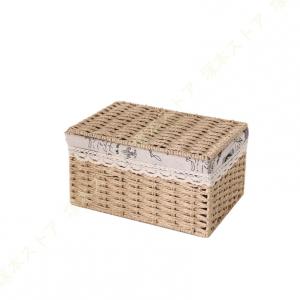 フタ付きかご収納バスケット XXS 2個＆M＆L 4個セット 内布：ライト