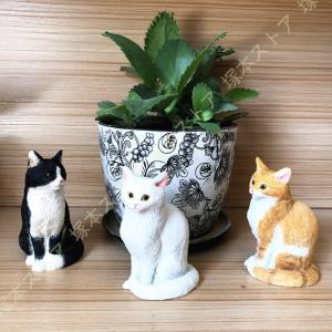 猫の置物 親子猫2匹セット Y77QY キャット ガーデンオブジェ