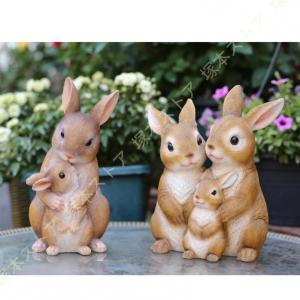置物 動物 可愛い うさぎ ラビット ファミリー 4体セット ウサギ