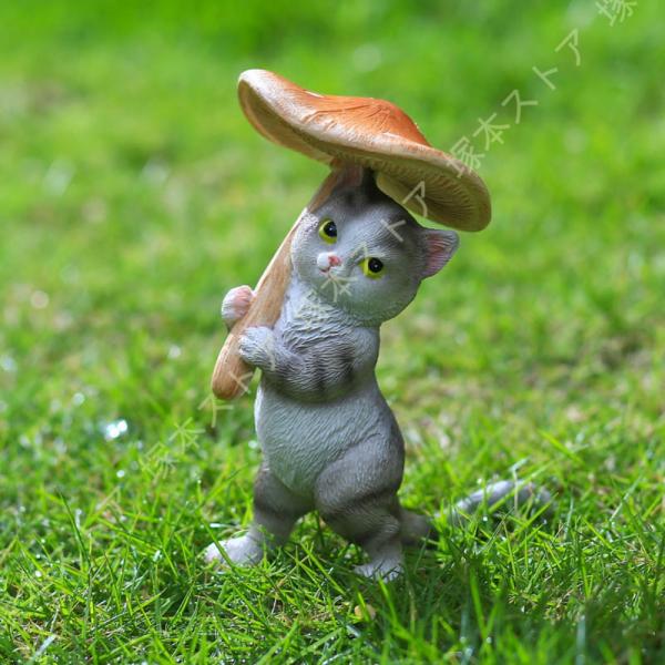 オブジェ 置物 ガーデン 猫 かわいい マスコット 樹脂像 おもしろグッズ 癒しグッズ 猫のオブジェ...