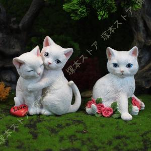 猫の置物 グレー御影石 高さ25.5cm みかげ石 アメリカンショートヘア