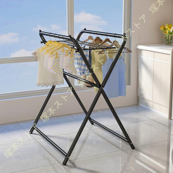 室内物干し 折りたたみ コンパクト 収納 おしゃれ 軽量 スリム 組立簡単 工具不要 タオルハンガー...