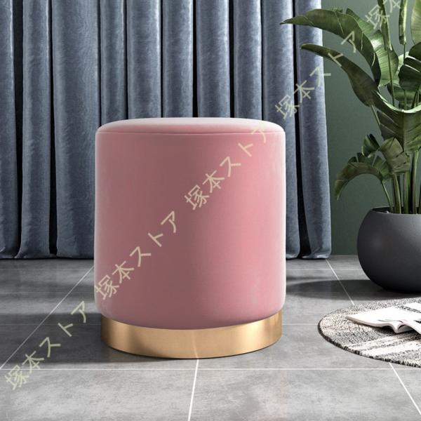 スツール ベルベット調 ラウンドスツール 丸椅子 チェア 椅子 いす ドレッサー ドレッサーチェア ...