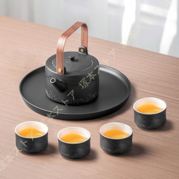 茶器セット 急須１ ミニ湯のみ4 陶器の茶こし付き はさみ焼 茶器 お茶 緑茶 紅茶 ほうじ茶 おい...