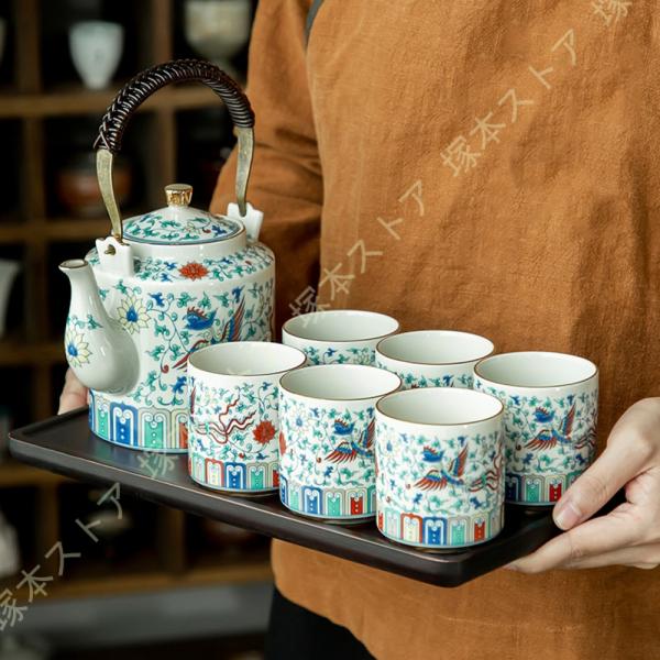 蓋付茶器セット 茶器セット 急須 茶こし付き 湯呑み 陶器 結婚 出産 内祝い 引き出物 金婚式 誕...