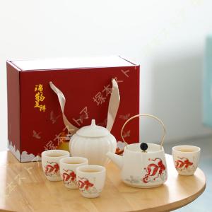 番茶器揃 有田焼 一珍山茶花 西日本陶器 KG09-05 / 日本製 急須 茶器