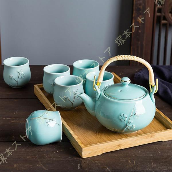 蓋付茶器セット 茶器セット 急須 茶こし付き 湯呑み 陶器 結婚 出産 内祝い 引き出物 金婚式 誕...