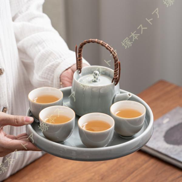 ティーポット 300ml ティーカップ4個 ティーポットセット 紅茶 ポット 急須 おしゃれ 磁器 ...