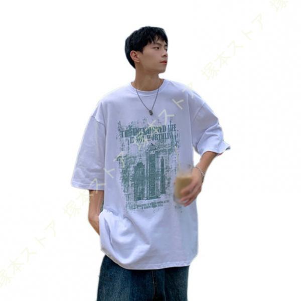 FDHSS Tシャツ メンズ 夏 半袖 クルーネック 丸襟 レイヤード風 ベーシック おしゃれ トッ...