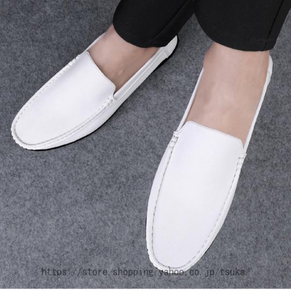 かこいい ローファー メンズ モカシン オフィス 高級 革靴 散歩 カジュアルシューズ ラウンドトゥ...