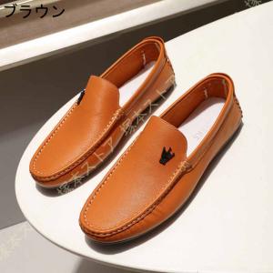 メンズ ドライビングシューズ 黒 ローファー ...の詳細画像3