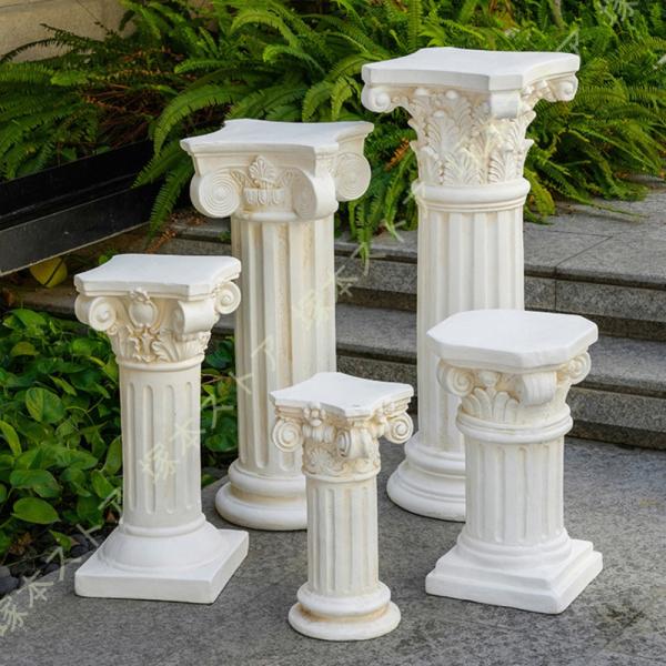 ローマの柱の彫像の置物 写真撮影用小道具 ギフト ガーデン台座 クリエイティブなローマの柱の彫像 イ...