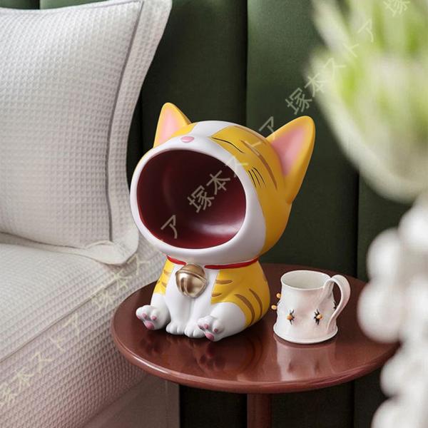 クリエイティブデスク 収納ボックス かわいいねこ 多機能収納 置き 金属 樹脂製品 トレイ 女の子 ...