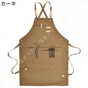 エプロン H型 肩掛け 多機能 大容量 ポケッ...の詳細画像2