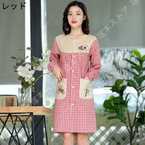 エプロン 女性用 チェック柄 おしゃれ チェッ...の詳細画像2
