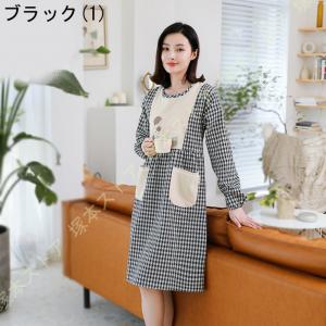 エプロン 女性用 チェック柄 おしゃれ チェッ...の詳細画像3