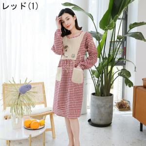 エプロン 女性用 チェック柄 おしゃれ チェッ...の詳細画像4