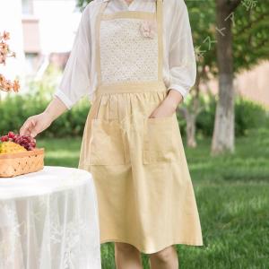 エプロン シンプル レディース エプロン おしゃれ コットン カフェ キッチン ガーデニング DIY 汚れにくい シワ防止 通気 学校 料理教室 工芸 作業用 男女兼用