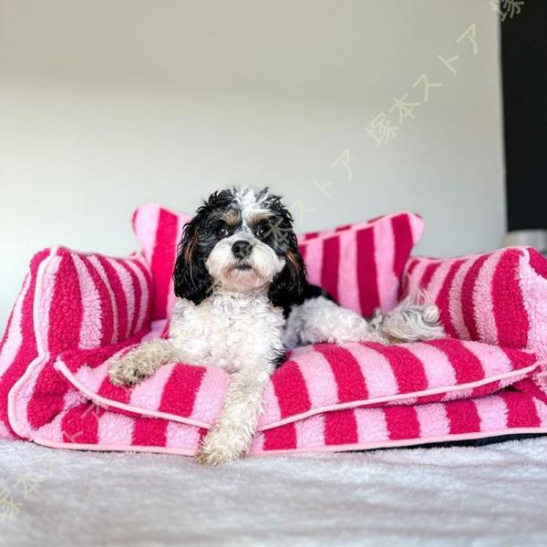 お姫系 ペットベッド 猫ベッド 方形クッション 洗える 通年適用 耐噛み 耐久 スクエア型ベッド ペ...