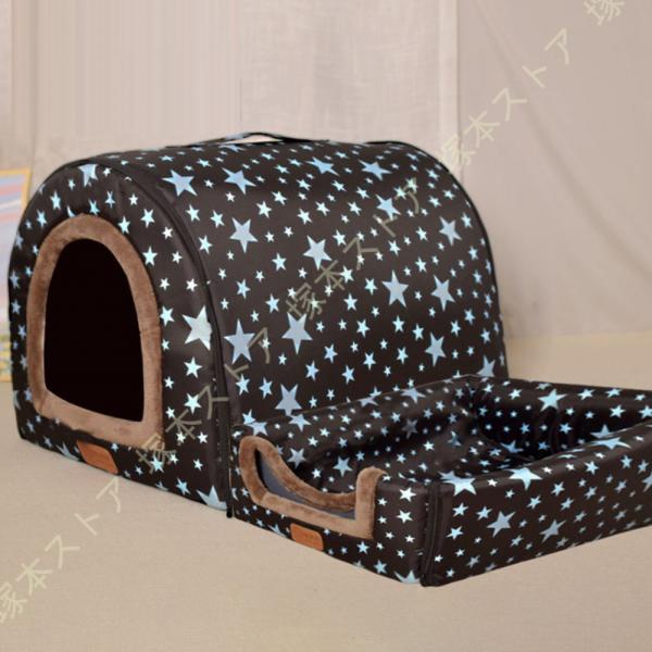 ペットベッド ドーム型 ペットハウス 2way 犬 猫 室内 オールシーズン ふわふわ おしゃれ ク...