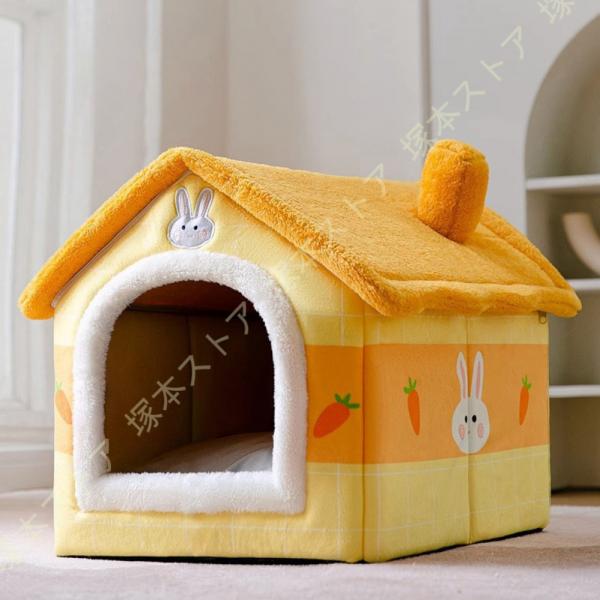 猫ハウス 猫用ベッド ドーム型 暖房 エアコン適応 ベッドマット ペットハウス ペットベッド 犬小屋...