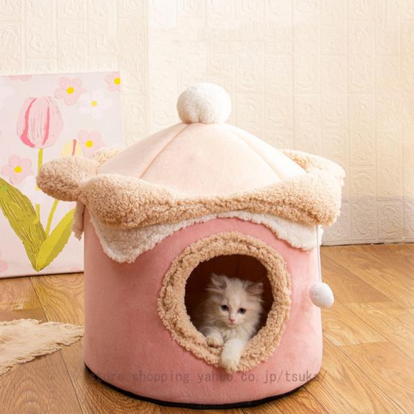 猫 ベッド ドーム 冬 犬用ベッド ネコベッド おしゃれ 可愛い ハウス 暖かい ペットベッド ドー...