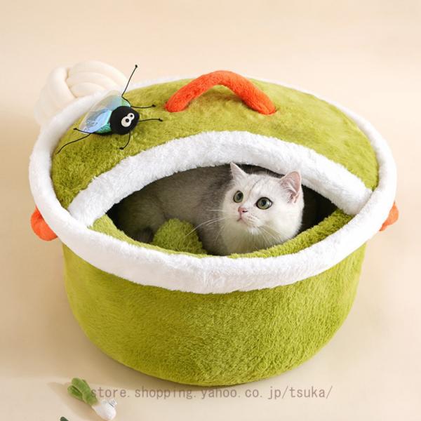 ペットベッド 猫 ドーム 小さめ 冬 洗える クッション 犬 ベッド かわいい 小型犬 通年 ふわふ...