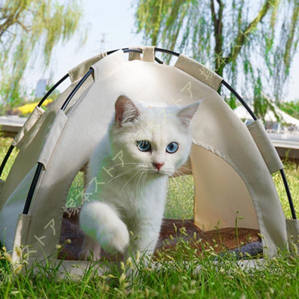 ペット テント 犬小屋 猫小屋 ペットハウス クッション 通気性いい 折りたたみ おしゃれ 犬 猫の...