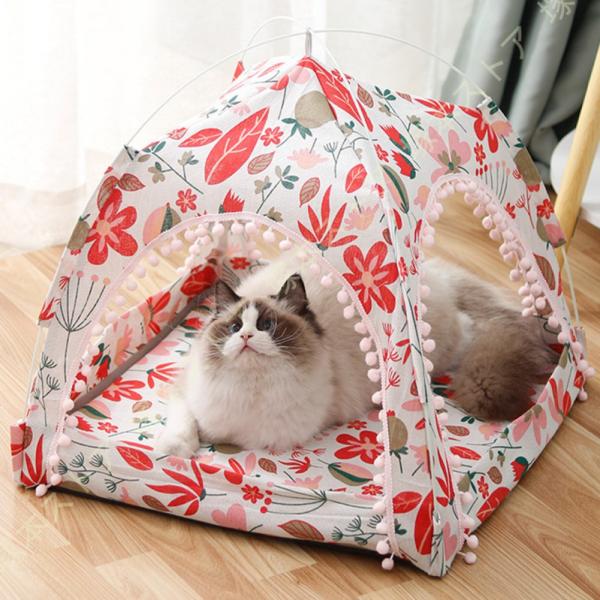 犬 猫 ベッド ハウス 2way ペットベッド ペットハウス 猫ハウス 夏用 折りたたみ ドーム マ...