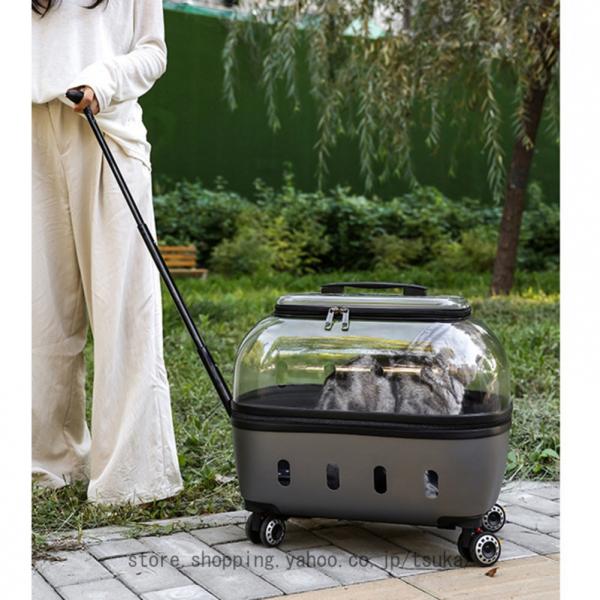 ペットキャリー キャスター付き 小型犬 犬猫兼用 キャリーバッグ 手提げ 車載 カート ペットキャリ...