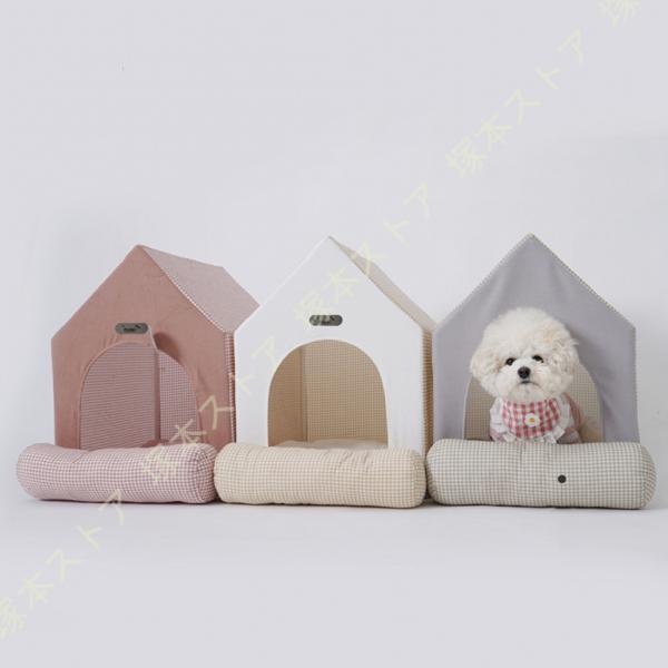 猫用テント 猫 犬 ベッド 猫ハウス ペットベッド 犬小屋 ドーム型 クッション ソファー 夏用ベッ...