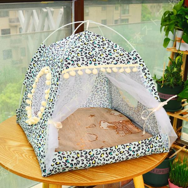 おしゃれ 小型犬 猫 テント ドーム ペットテント クッション 子猫 ベッド 犬小屋 猫小屋 洗濯可...