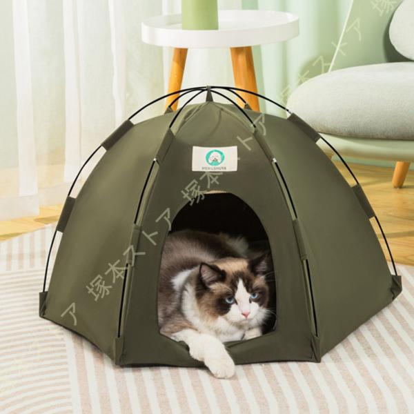 ペット テント おしゃれ 小型犬 猫 テント ドーム ペットテント クッション付き 犬小屋 猫小屋 ...
