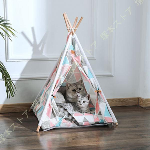 猫 ベッド 犬 ベッド オールシーズン 夏 犬 猫 テント ベッドペッド ドーム型 通気性いい ハウ...